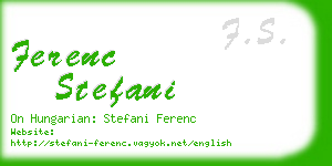 ferenc stefani business card